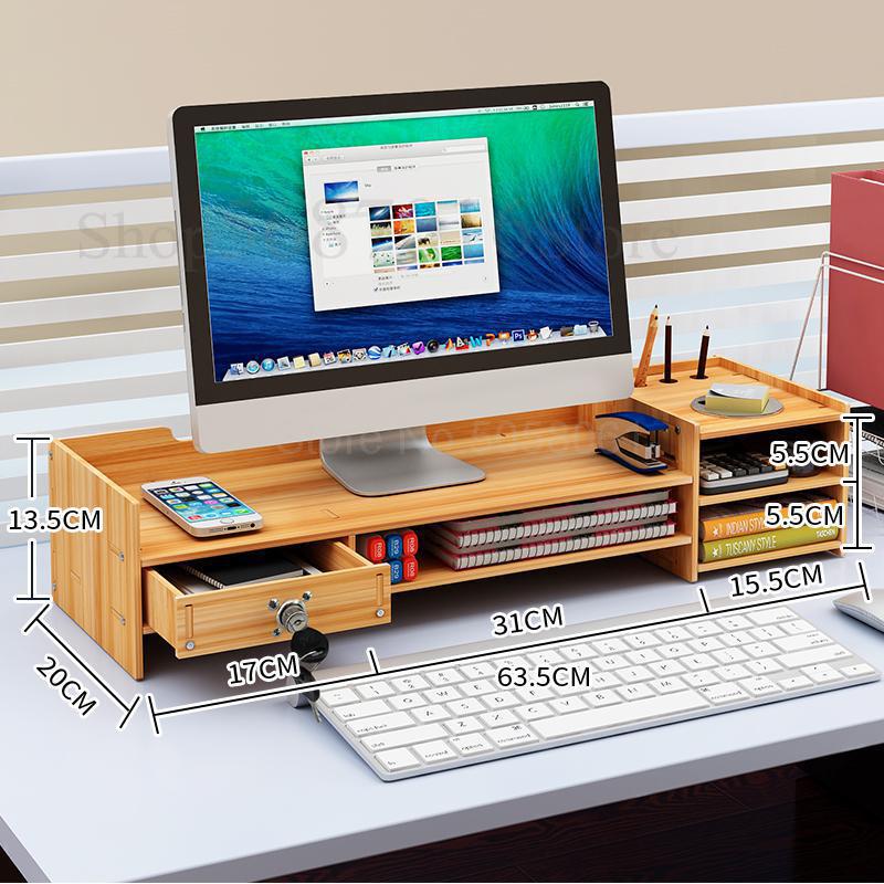 Computer monitor increased shelf support screen office supplies desktop storage box keyboard finishing rack: ml17
