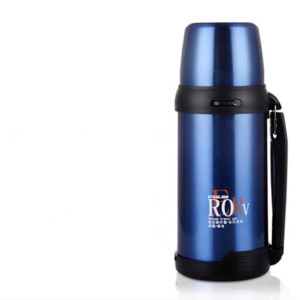 304 Stainless Steel Thermos 1000ml 1500ml 1800ml Termos Coffee Vacuum Flasks Thermoses Travel Thermos Bottle: 1800ml / Blue