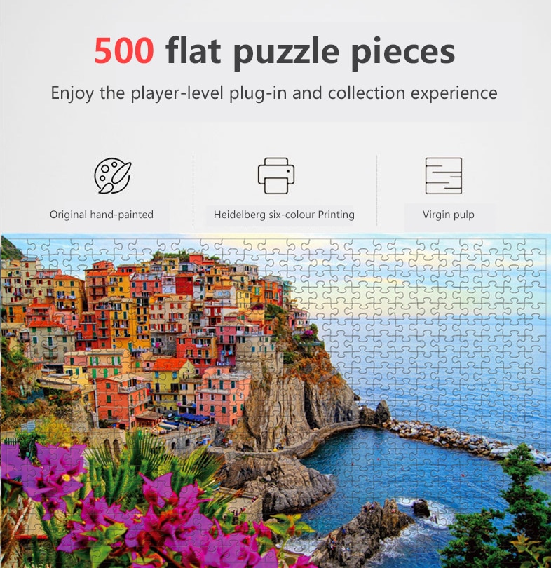 500 Pieces Jigsaw Puzzles Assembling Picture Landscape Puzzle Toys For Adults Childrens Kids Games Educational Toy