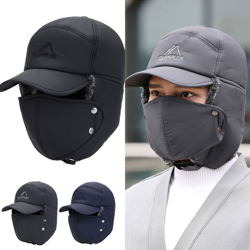 Chapeau de bombardier d'hiver pour hommes coiffe de tête en fausse fourrure chapeau russe chapeau chapeau épais avec des rabats d'oreille