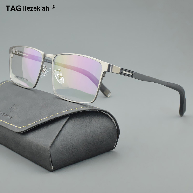 Brilleinnfatninger i titanlegering menn briller optiske briller med styrke butikk ansikt briller firkantet nærsynthet retro brille