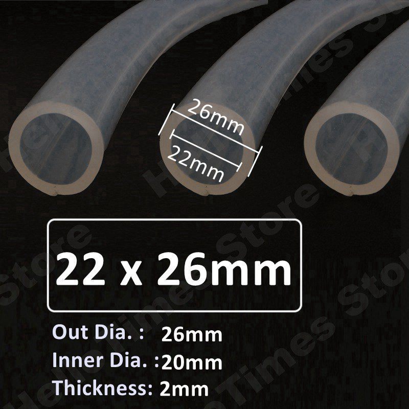 1 Meter Food Grade Siliconen Tube 20 ~ 50Mm Clear Transparant Siliconen Slang Flexibele Rubberen Slang Hittebestendige Drinken waterleiding: 22 x 26mm