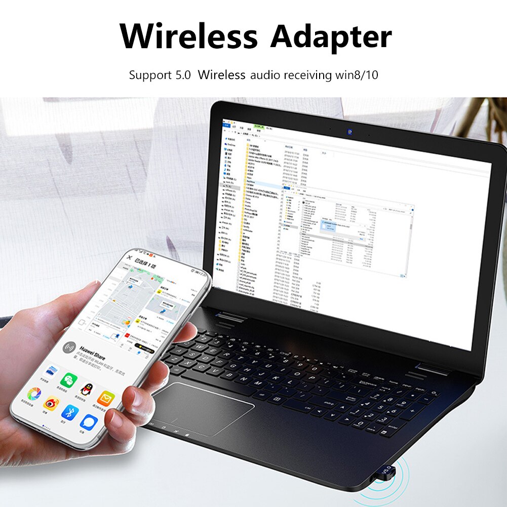 USB Bluetooth Adapter for PC Windows 10 8 Bluetooth 5.0 Dongle Receiver for Laptop Computer Mouse Keyboard Headset Printer