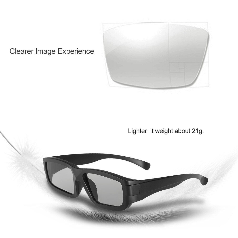 Bærbare passive 3d briller sirkulære polariserte linser støtte for polarisert tv real d home 3d kinobriller