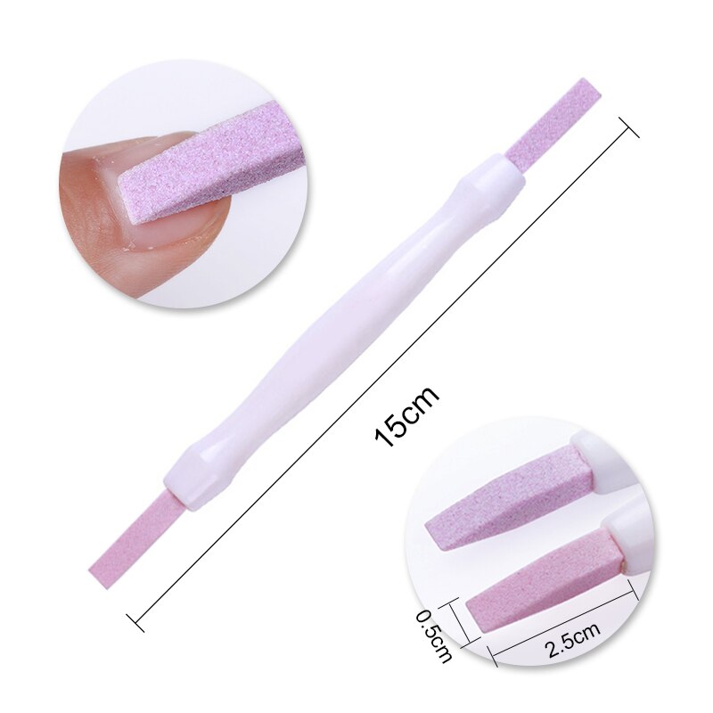 1 pc dobbelt-endede kvarts scrubs negle neglebånd pusher sten pen gryn død hud remover trimmer negle kunst plejeværktøj