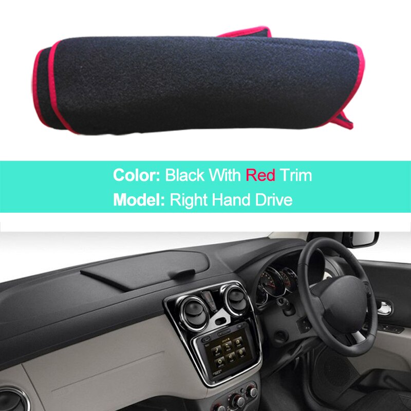 Car Auto Inner Dashboard Cover Dash Mat Carpet For Renault Dacia Lodgy Sun Shade Anti-Sun Cushion Cape Pad Protector: RHD Red