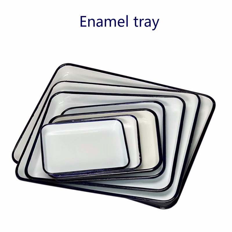 Emaille Lade, Wit Verdikte Emaille Vierkante Plaat, Desinfectie Lade En Laboratorium Lade. 2 Stuks 1/Pack.