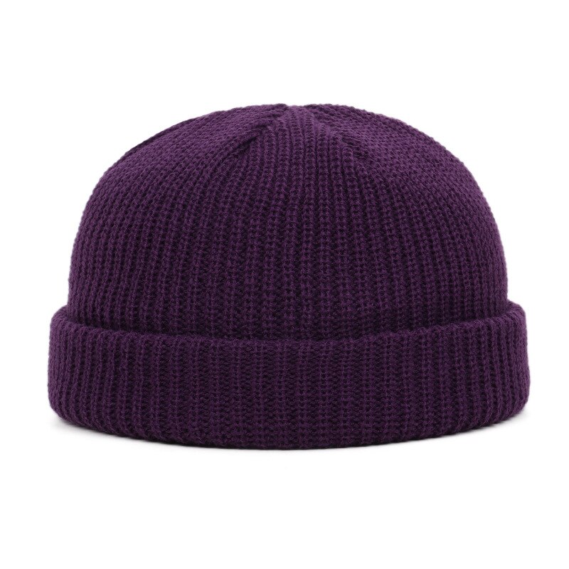 11 Stijlen Gebreide Hoeden Voor Vrouwen Gildkruid Mannen Beanie Hat Winter Retro Brimless Baggy Meloen Zachte Cap Mutsen Hoeden Voor mannen: Paars