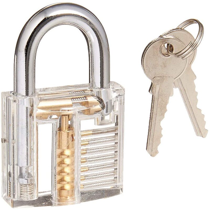 Lock Pick Set Padlock Tools Set Training Tools Transparent Cutaway Practice for Beginner&Locksmiths