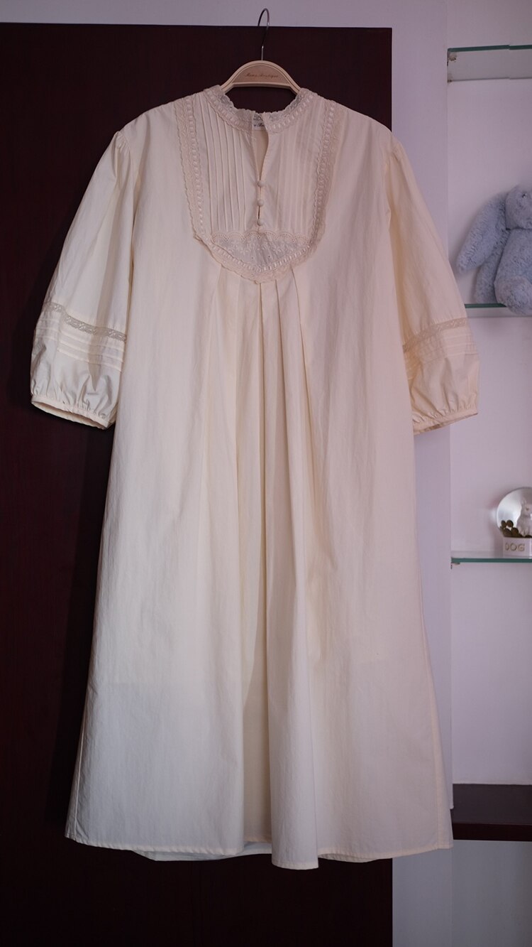 Ropa de dormir Vintage para mujer, camisones antiguos de princesa, ropa de casa de estilo francés, camisones de manga abombada para mujer