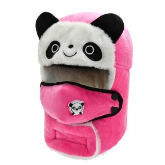 Kinder's earmuffs Hut mit Atmung Ventil warm Winter Samt Bomber Hüte Pro Kinder Jungen Mädchen Karikatur niedlich Ski Deckel: dunkel Rosa
