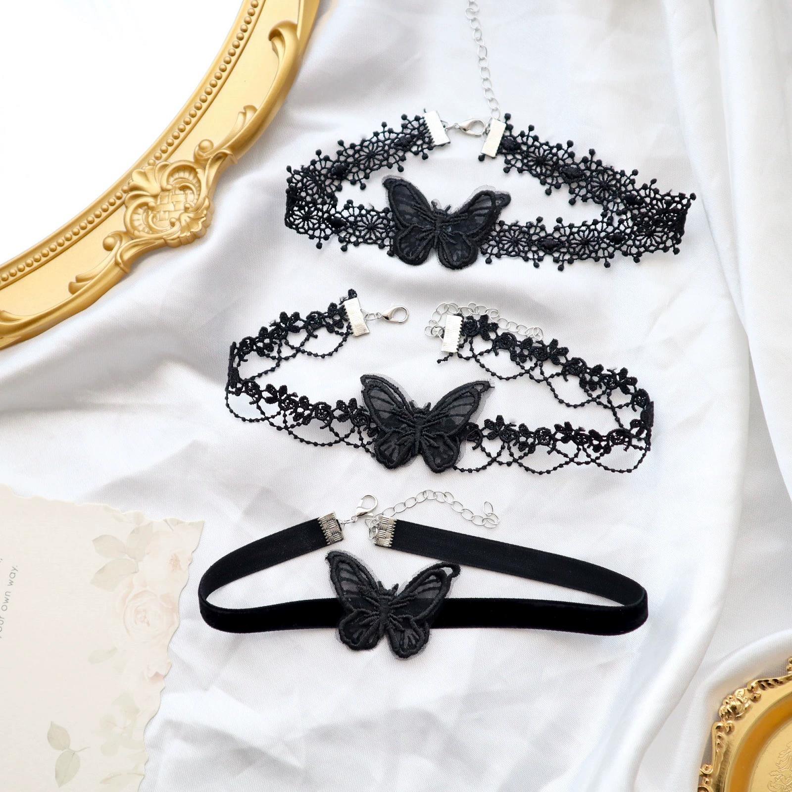 Dame chokers blad dusk kvinner hals smykker tilbehør jente blonder gotisk vintage sexy fløyel rose perler blomsterhalskjede
