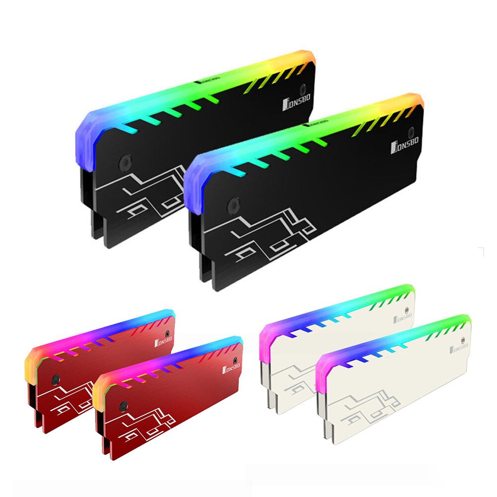 Jonsbo RGB RAM Heatsink DDR DDR3 DDR4 Memory Cooling Heat Spreader Cooler for Desktop PC Computer Gaming Overclocking