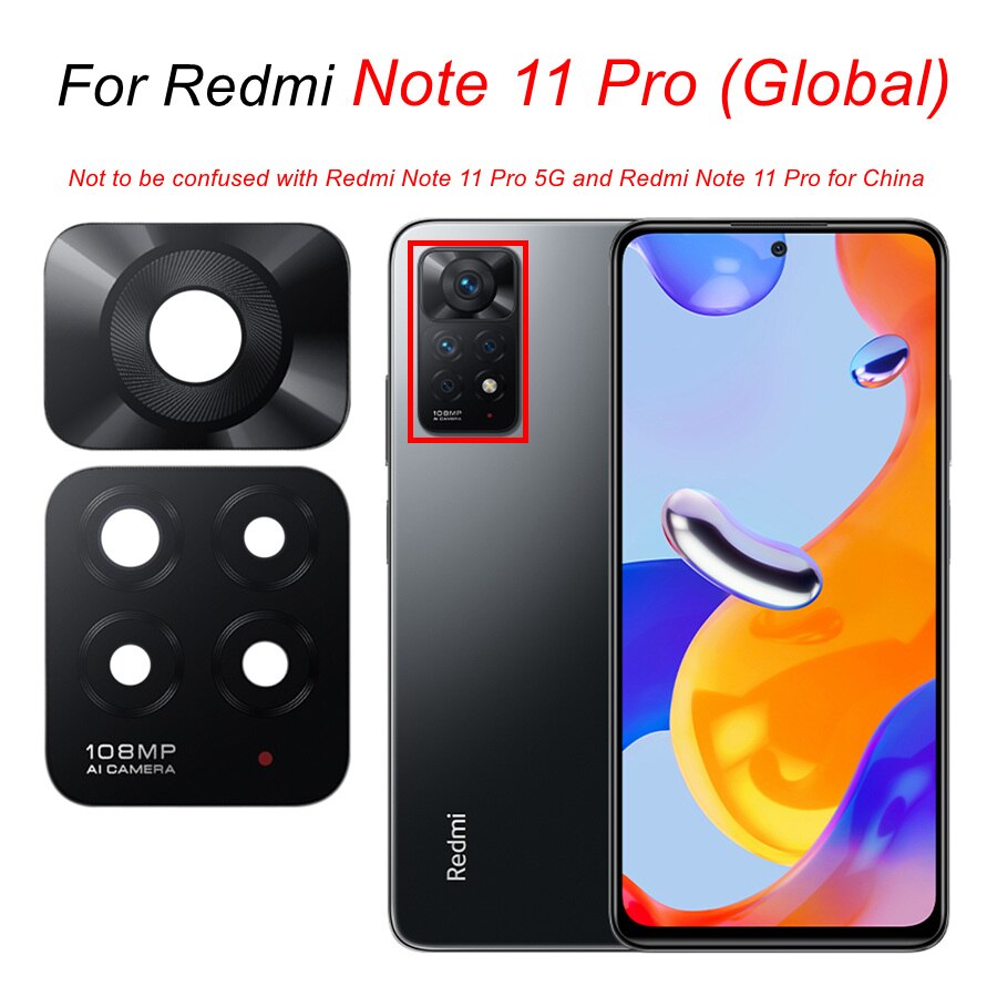 2 Stuks Hoofd Back Camera Glas Voor Xiaomi Redmi Note 11 Pro + Plus 5G Achteruitrijcamera Glas Lens cover Vervanging Voor Redmi Note 11T 11S