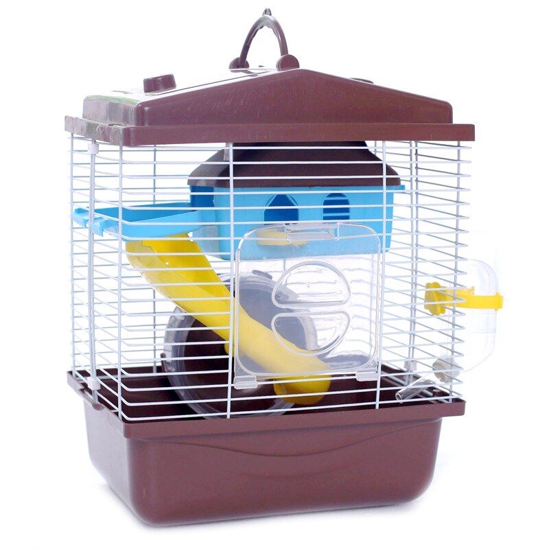 kjæledyr bur hamster hytte med gjennomsiktig takvindu dobbeltlags hus til hamster gylden hamster kjæledyr: misligholde tittel