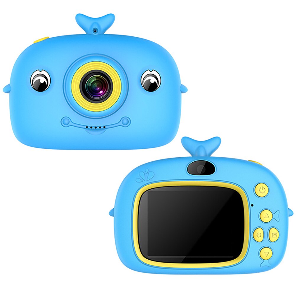 Oplaadbare Kinderen Camera Cartoon Speelgoed Camera Dubbele Camera Full High-Definition Draagbare Digitale Grote Scherm Foto Display: Blue