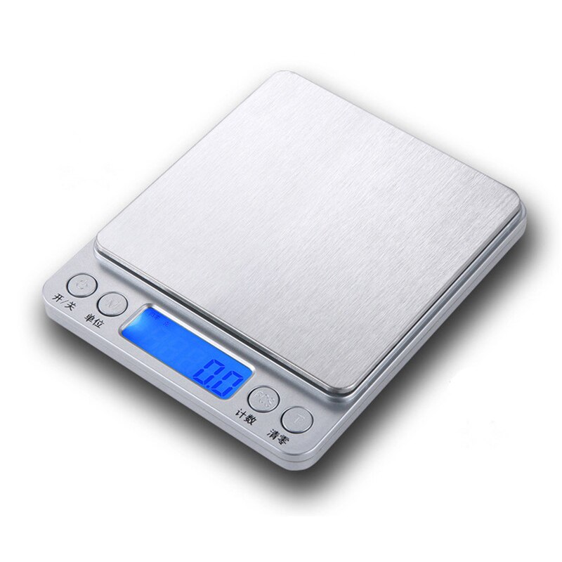Kitchen Scale Stainless Steel Mini Scale 0.01g / 0.1g Precision LCD Electronic Scale 500G / 3000G Food Scale Gram Weight Scale: 3000G-0.1
