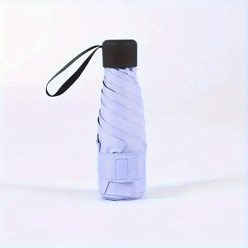 Tragbarer Mini-Sonnenschirm, kleine Tasche, Regen, UPF50, Reisetasenschirm, Vinyl, faltbarer Regenschirm, UV-Schutz, Sonnenschutz, Taschenschirm: Blau
