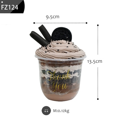 SWEETGO Artificial Bobo Cupcake Dessert 9.5cm U-shaped Simulation Ice Cream Model Self Portrait Gallery Photography Props: Oreo