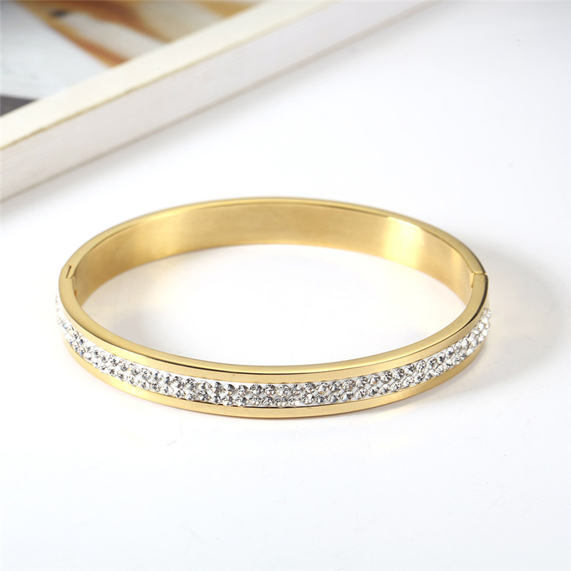 OUFEI Stainless Steel Jewelry Rose Gold Cuff Bracelets Bangles For Women Fashio Summer Jewellery Accessories Free Shiping: Gold color