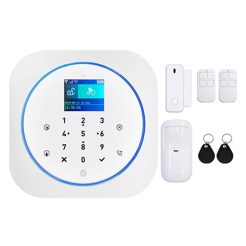 GSM + WIFI Alarm Host Wireless Home Security Alarm System Anti-Theft Alarm System EU Plug: White