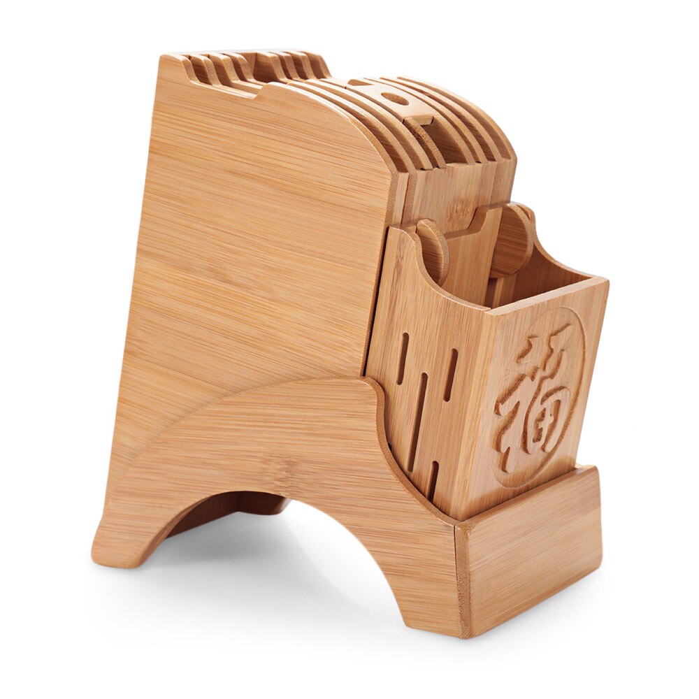 Multifunctionele Kinfe Cutter Natuurlijke Bamboe Opslag Houder Rack Huishoudelijke Duurzaam Mes Plank Blok Gebruiksvoorwerp Stand Voor Keuken: Default Title