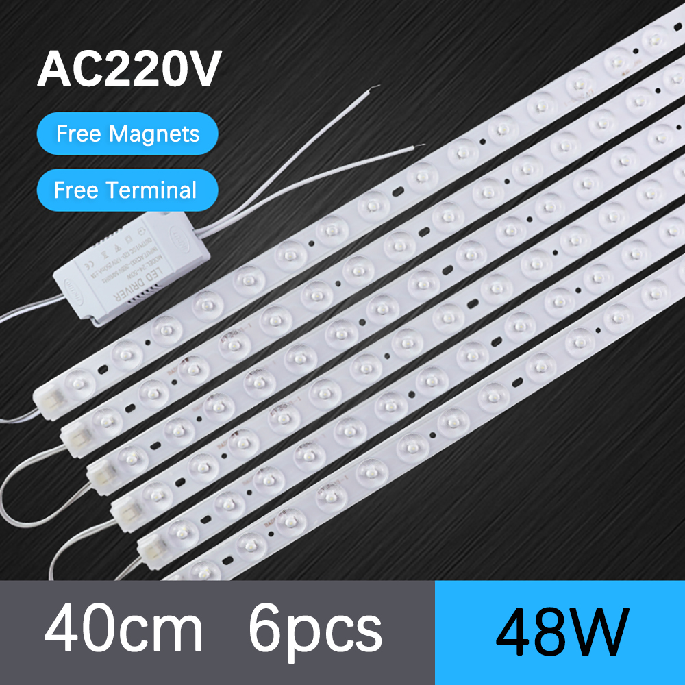 LED Module Light Bar 220V High Brightness 40cm 50cm For Living Room Bedroom Ceiling Light Replacement LED Strip Module Magnetic: WHITE / dark blue