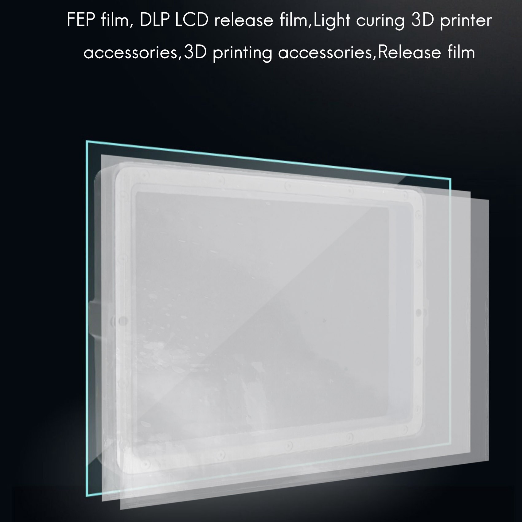 Asyduey 3 Stück FEP-Film 140x200 Mm, 0,15–0,2 Mm Dicke, Für SLA/DLP 3D-Drucker, Hohe Lichtdurchlässigkeit
