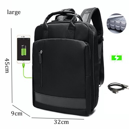 Novo usb de alta capacidade mochila feminina saco de escola para meninas adolescentes 15.6 polegadas portátil senhoras juventude viagem de volta pacote saco das mulheres: big black15.6