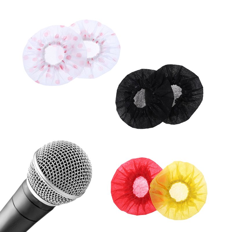 50Pair Disposable Non-woven Microphone Cover Removal Windscreen Protective Mic Cap Pad for KTV Karaoke Supplies