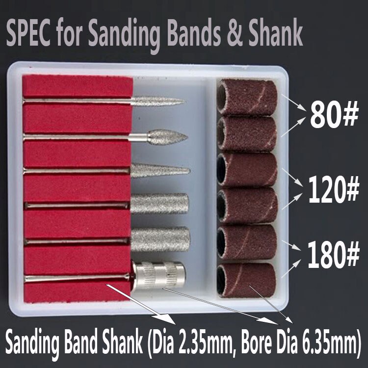 500 pcs Lixar Bandas Lixar Mangas Tambor Remetentes Broca Acessório Ferramentas Rotativas Grit Lixa Lixa Drum Kit Pack 1/4 6.35
