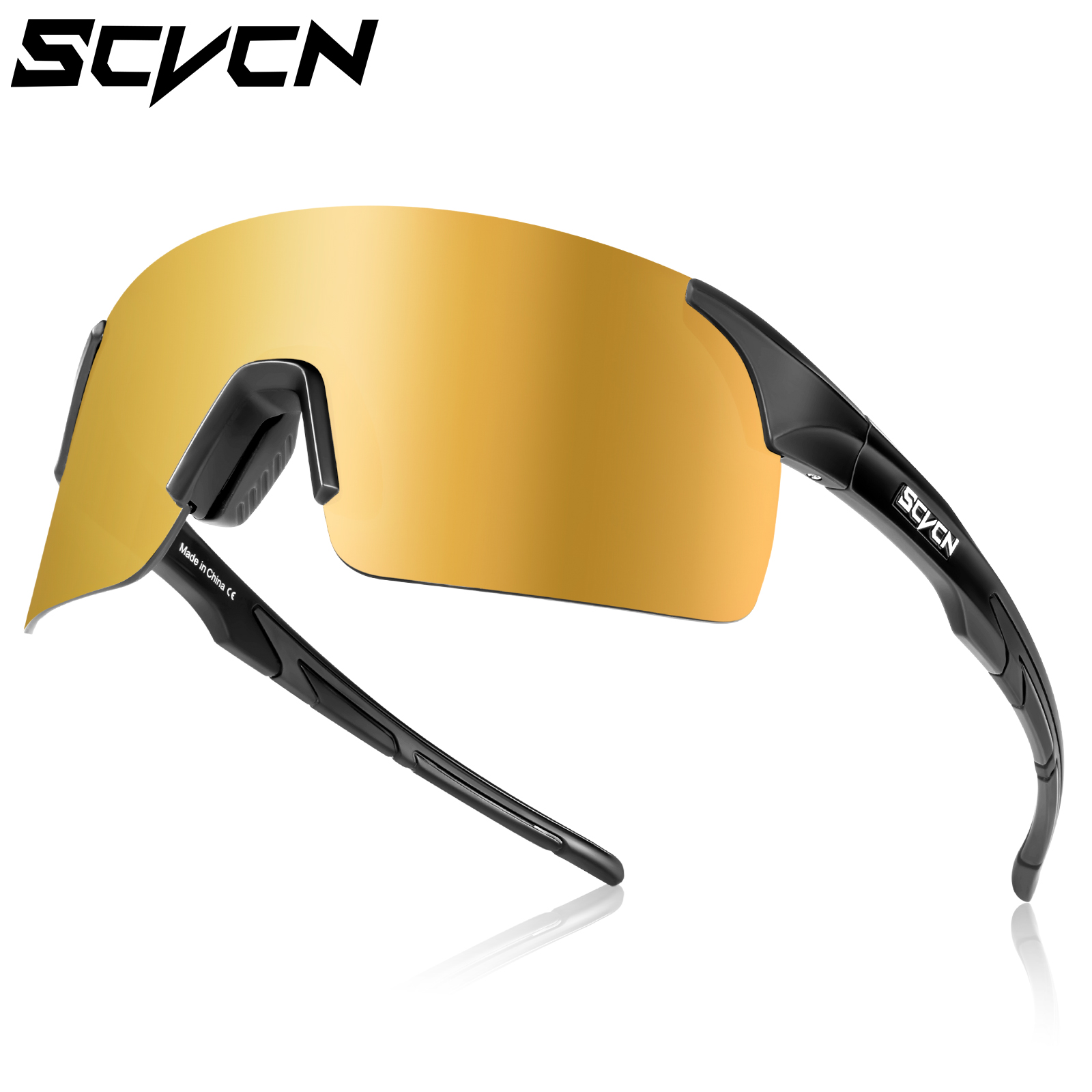 Neue scvcn Herren Fahrrad Sonnenbrille Frauen Fahrrad Brillen uv400 Gold Farbe Sport brille Brille Fahrrad Mountainbike Brille: Beige