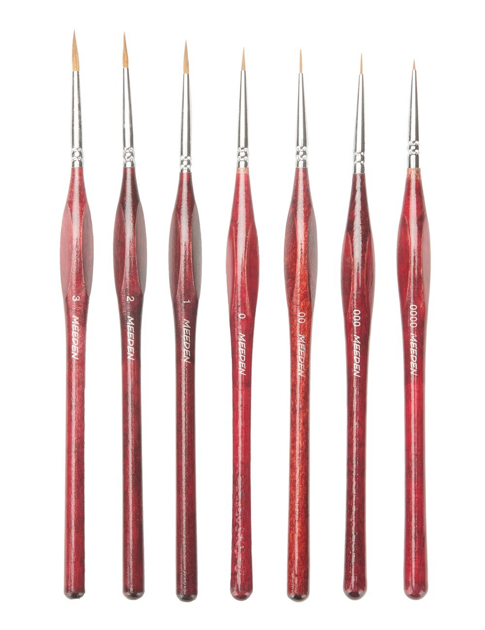 MEEDEN Sable Hair Paint Brush Set - 7 Miniature Art Brushes for Drawing Gouache Oil Painting Brush Art Supplies