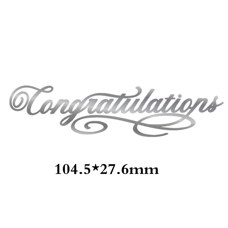 Word Letter Collection Metal Cutting Dies Stencil For Diy Scrapbooking Paper Cards Crafts Emobossing Decorationg Newest: 9 congratulations