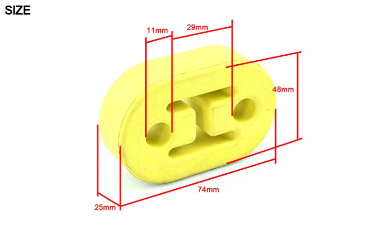 Soporte de goma Universal para tubo de escape de coche, soporte de montaje de punta, 2 agujeros de repuesto