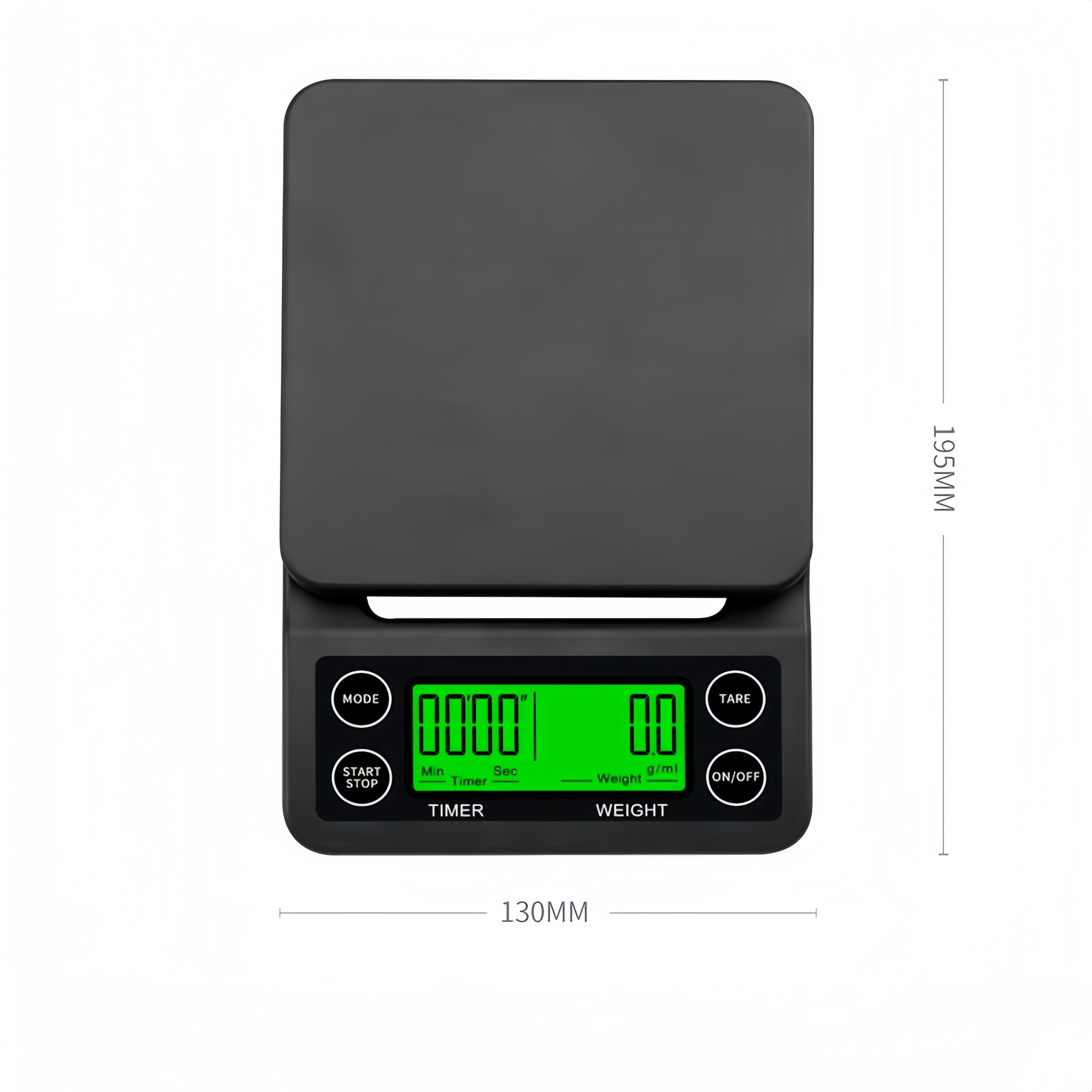 Home Timer Coffee Scale,Kitchen Scale 3kg Precision 0.1g,Hi-definition Backlight Display,Unit:g/ml/oz/lb Balanza Digital Cocina