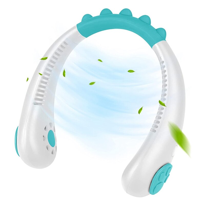 Tragbarer nackenventilator für kinder, blattloser ventilator, usb-wiederaufladbar, batteriebetrieben, hängender mini-ventilator, blattloser ventilator