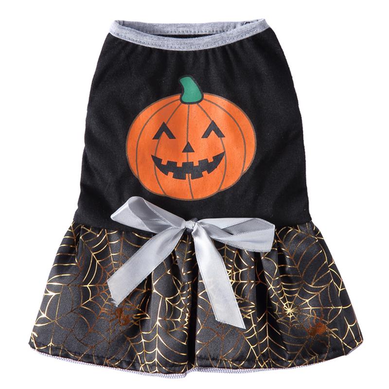 Halloween Pet Kleding Pet Kat Honden Decoratieve Halloween Kostuum Pompoen Patroon Spider Web Unieke Kleding Pet Puppy Kleding: 29X22CM