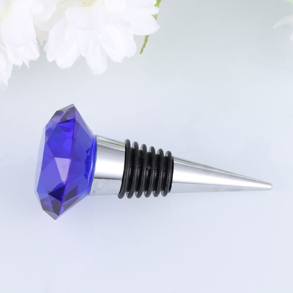 Crystal Diamond Stopper Champagne Fles Sealer Kurk Metalen Plug Stopper Party Gunsten (Clear): Blue