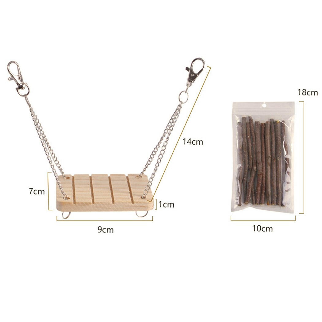 11Pcs Pet Hamster Natural Wooden Toys Chinchilla Cage Accessories Rabbit Wooden Toys Hamster Chew Toy Interactive Hamster Toy