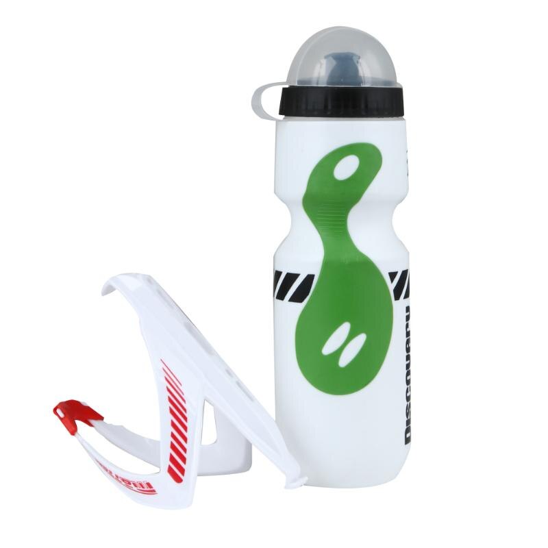 Bouteille d&#39;eau pour vélo de 650 ml, gourde pour cyclisme, activités en plein air, bouilloire portable avec porte-bouteille, accessoire pour bicyclette: 650ml White Green