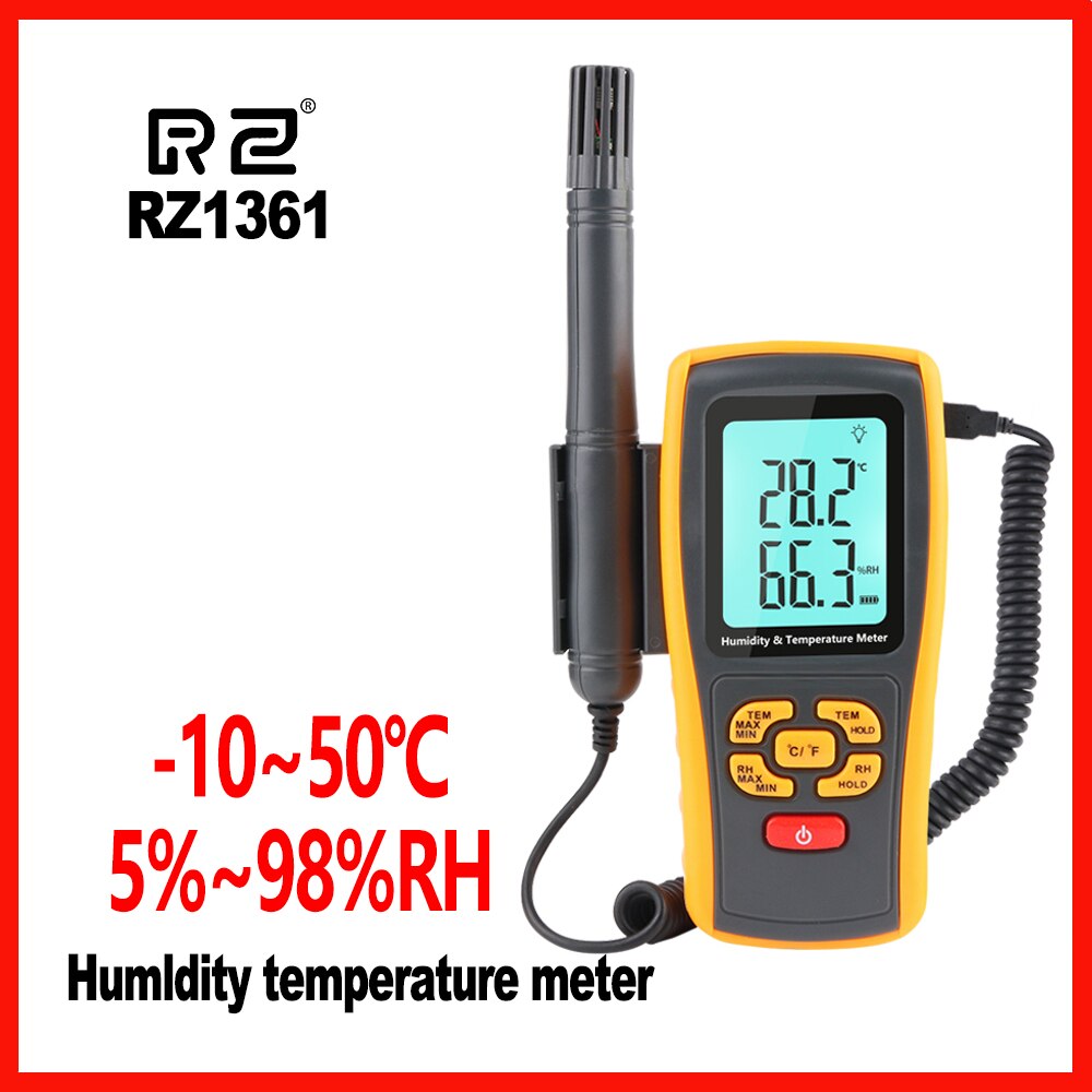 RZ Humidity Meter Temperture Meter LCD Display Thermo-Hygrometer 2.5 Inch Separate Temperature And Humidity Meter GM1361