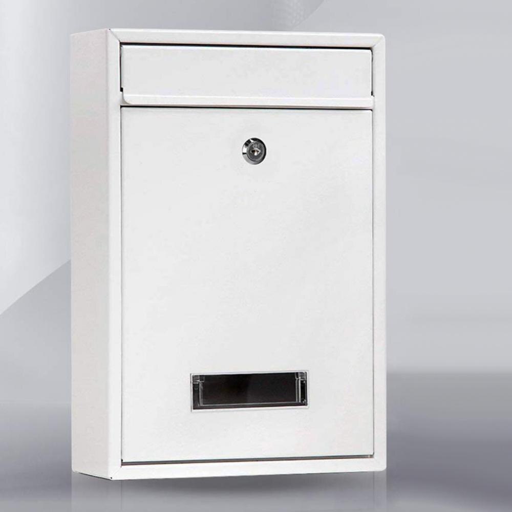 Outdoor Lockable Wall Mounted Hanging Iron Post Letter Box Mailbox with Key