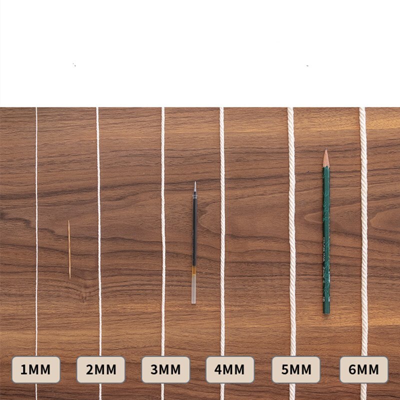 3mm 4mm 5mm 6mm Macrame Rope Natural Beige Cotton Cord Twisted String For DIY Craft Handmade Home Decoration Wedding Accessories