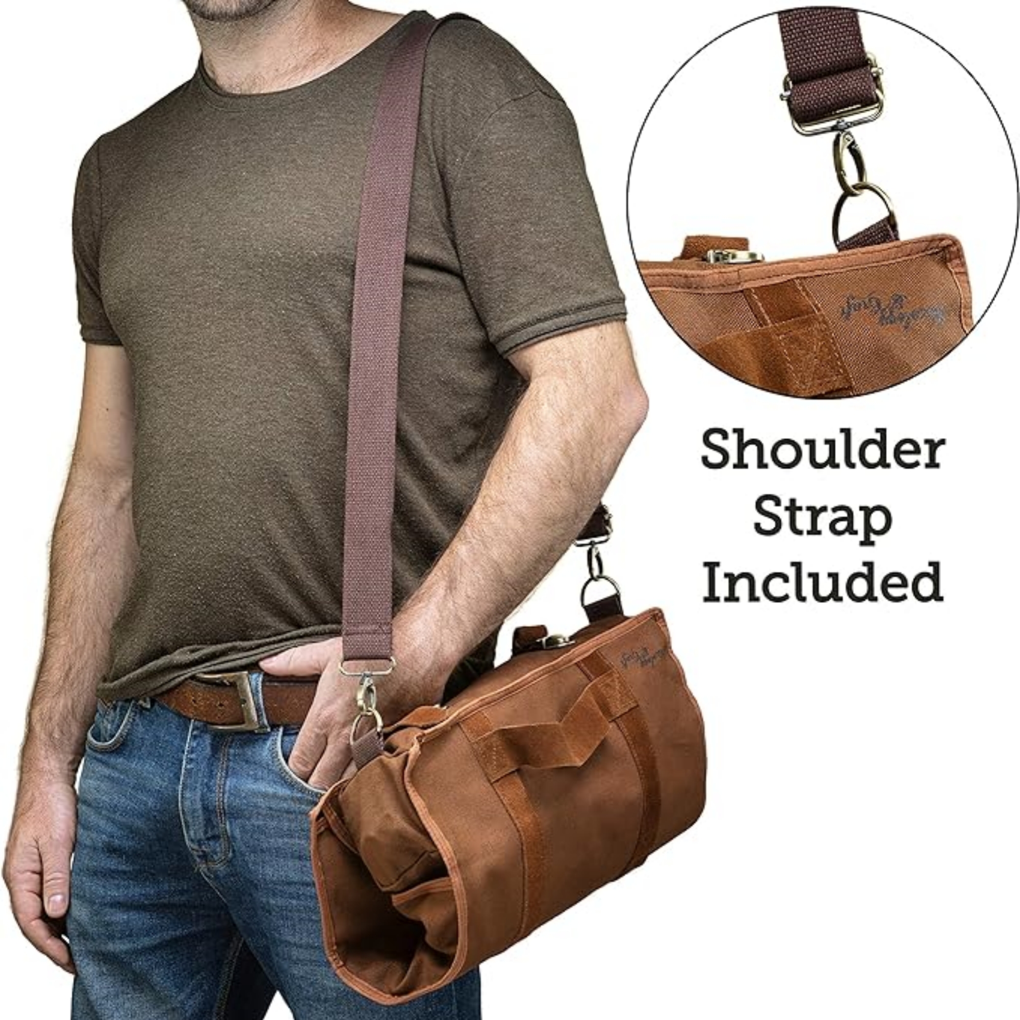 Kit de barman de viaje, bolsa, kit de herramientas para exteriores, práctico kit de herramientas para barman, bolso de lona de piel de vaca, antideslizante y resistente al desgaste