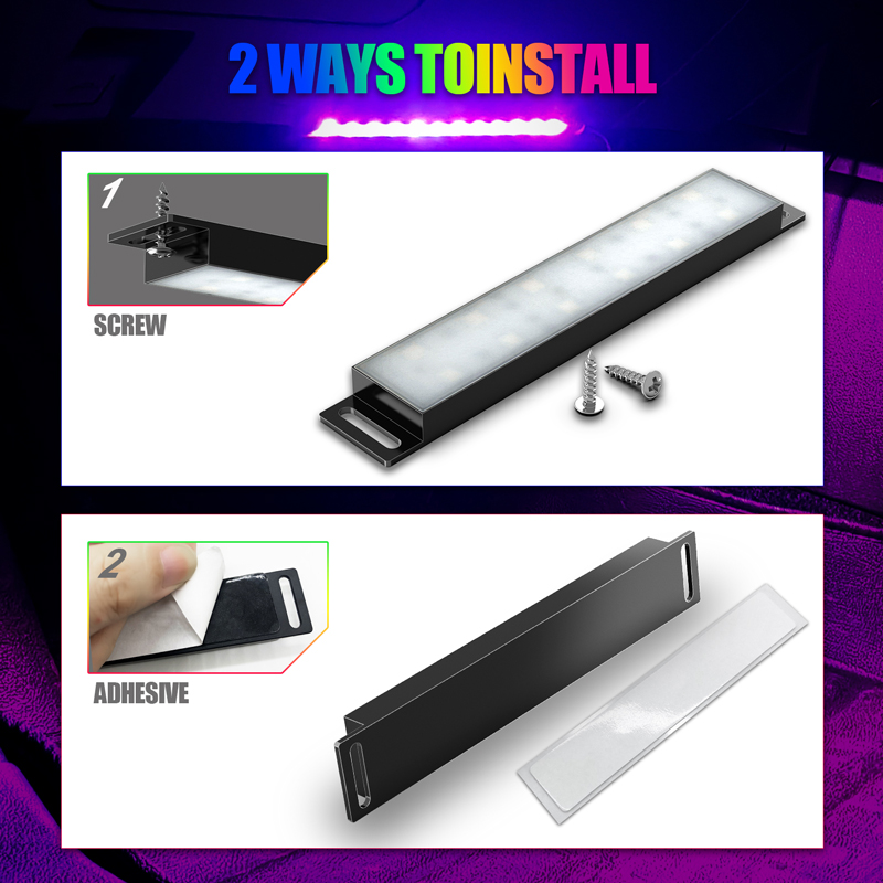 Ambient Foot Light Strip Car Neon Interior LED RGB Light Strips With Control Auto Decorative Lamps Chassis Light Strips