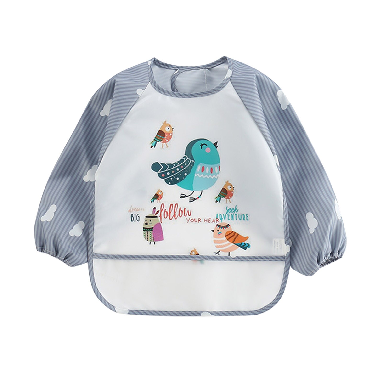 Kleinkind Langarm Baby Lätzchen Wasserdichte Ärmeln Lätzchen Weichen Karikatur für Mädchen Jungen Tuch Fütterung Lätzchen mit Tasche Art Schürze kittel: A