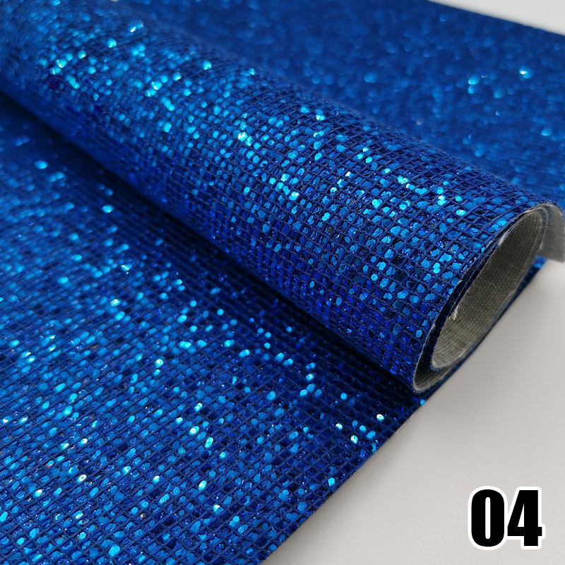 20*120cm PU Leather for Earring Sewing Clothing DIY Bow Decor Waterproof Handmade Material Roll Small Lattice Colorful Flashing: Blue