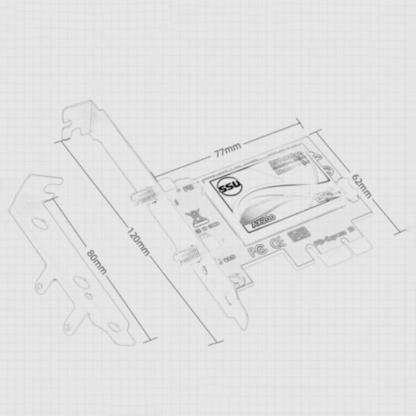 Dual Band PCI Express WiFi Card Gigabit for AX200 2.4G/5Ghz 802.11Ac/Ax 5.0 Bluetooth Adapter Only Support Window10