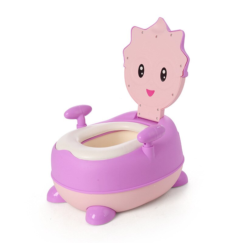 Tecknad toalettstol baby bärbar toalett för barn barn baby toalettstol potta för resor söt barn toalettstol avtagbar kruka: Lila pvc mjuk pad